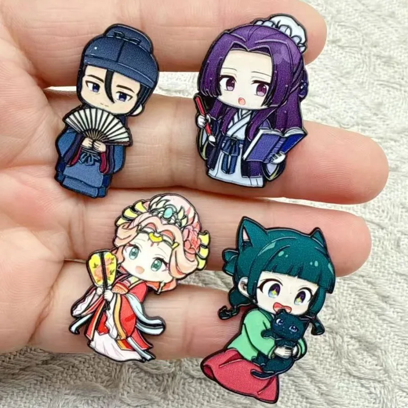 4pcs/set Cute Anime The Apothecary Diaries Girls Enamel Pin Cartoon Brooches For Women's Fashion Lapel Badges Gift for Friends