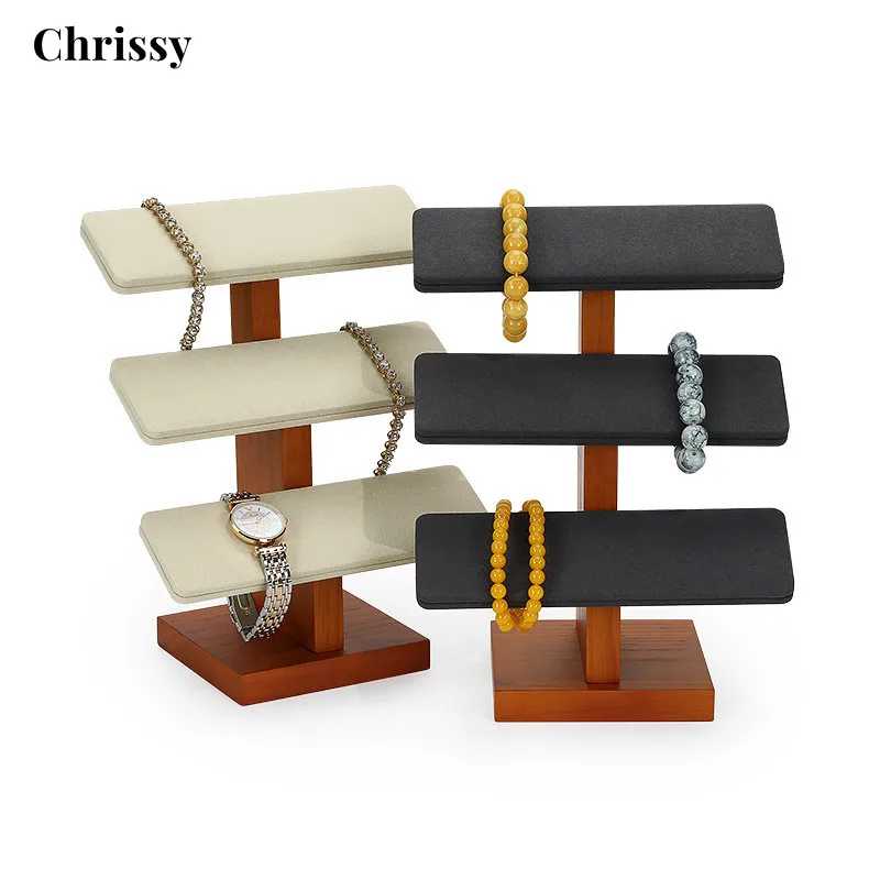 

Solid Wood Bracelet Watch Organizer Display Stand T-bar Jewelry Bracelet Display