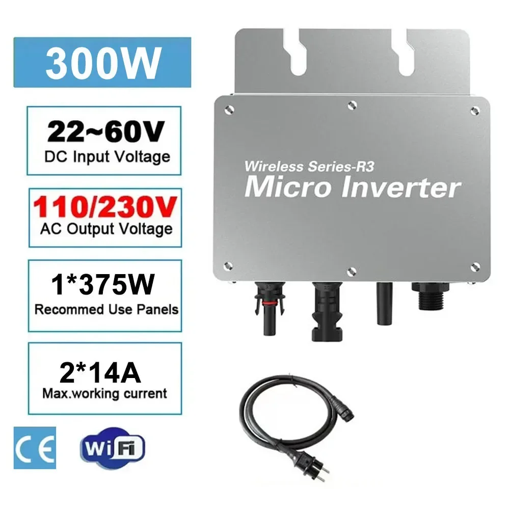 Inversor Solar Inteligente, Inversor de Grade Solar, Controle APP Móvel, Monitoramento APP, 120 V, 230V, WVC-300 W, WVC-350 W, WVC-400W