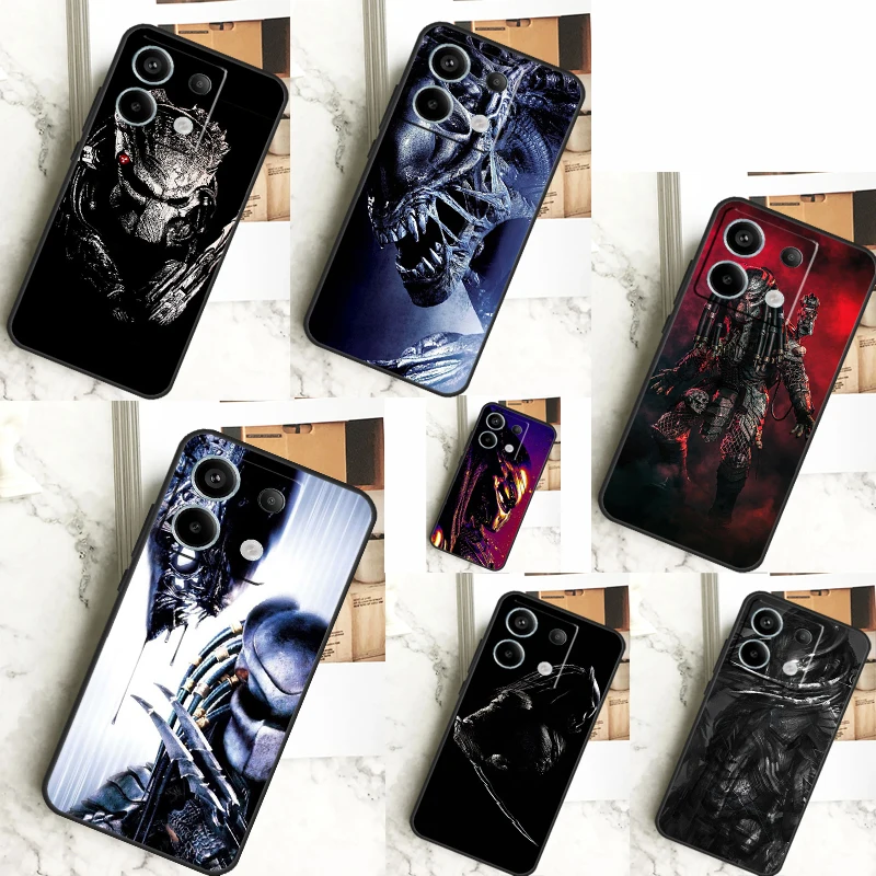 Alien Predator Case For Xiaomi Redmi Note 13 12 10 9 8 11 Pro 12S 11S 10S 9S Remdi 13C 9C 10C 12C Cover