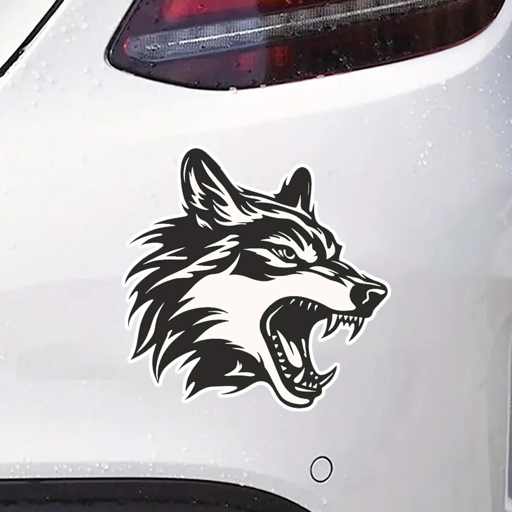 Hаклейка на авто Волчья голова Decal Sticker - Car Window, Wall & Laptop Decoration - Durable Automotive Exterior Accessories