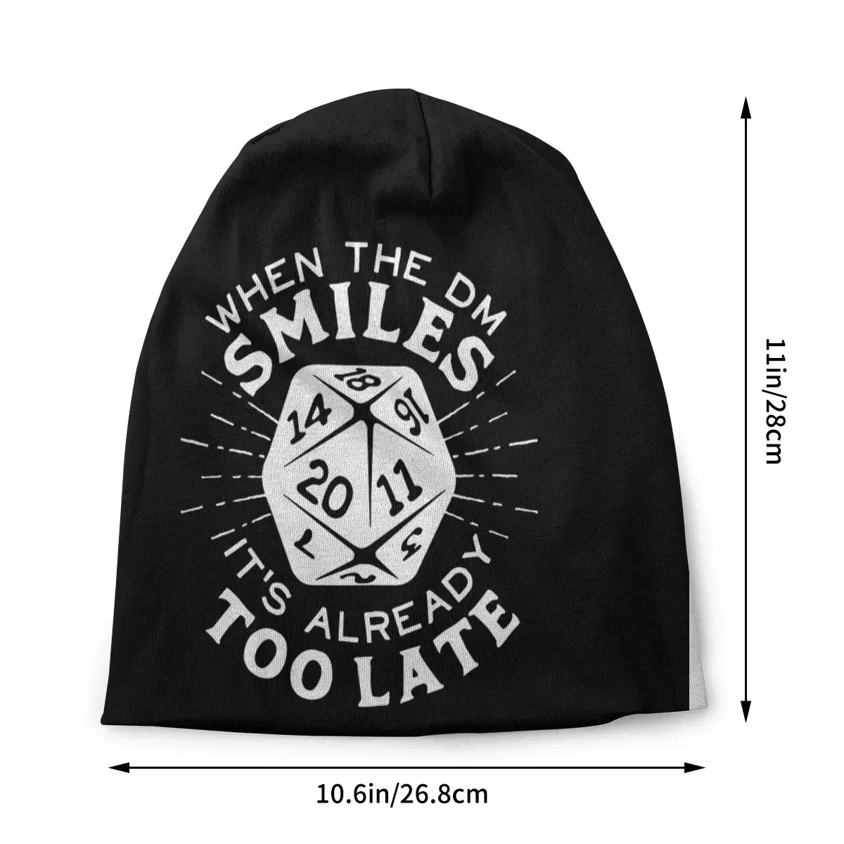 Bonnet Hats Dungeon Master Men Women's Knitting Hat When The DM Smiles It's Already Too Late  Cap Beanies Thermal Elastic Caps