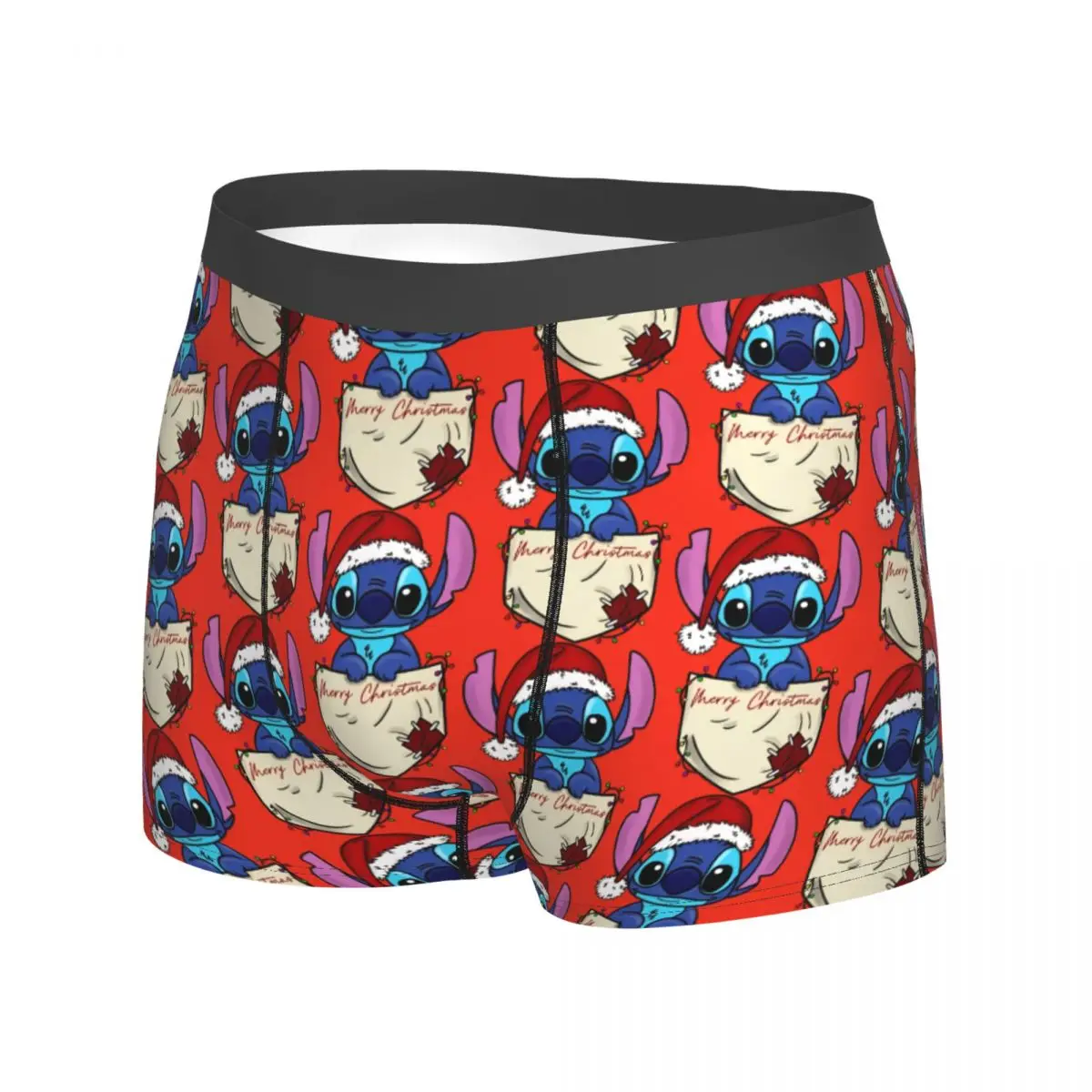 Christmas Stitch 2 Pocket Underwear Men's Panties Print Comfortable Boxer Shorts Trenky Boxer Brief Plus Size