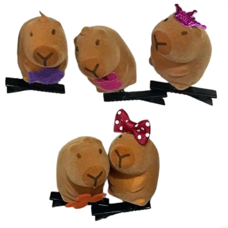 A3PB Adorável Capybara Hair Pin Flock