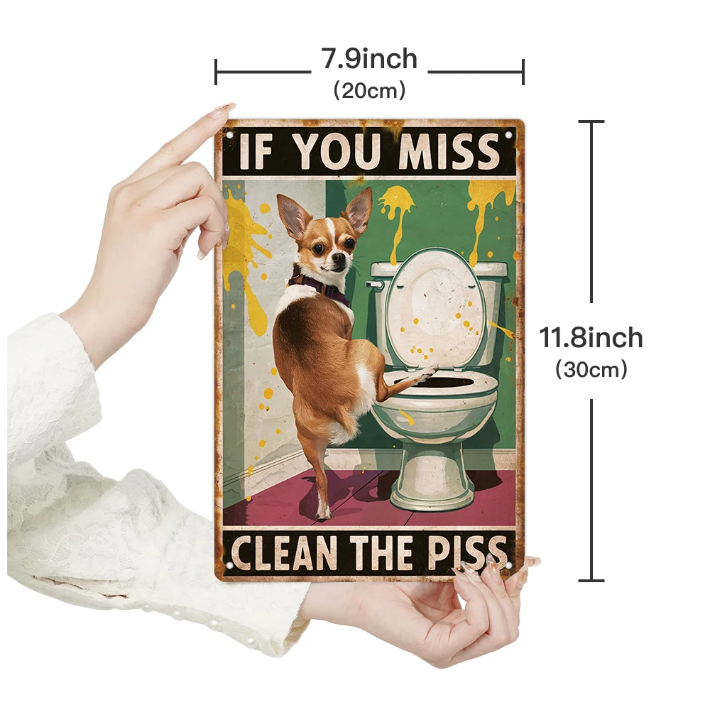 Putuo Decor Vintage Metal  Sign, Chimpanzee Element, Wall Art Decor for Home Farmhouse Bathroom Washroom Toilet, Gift