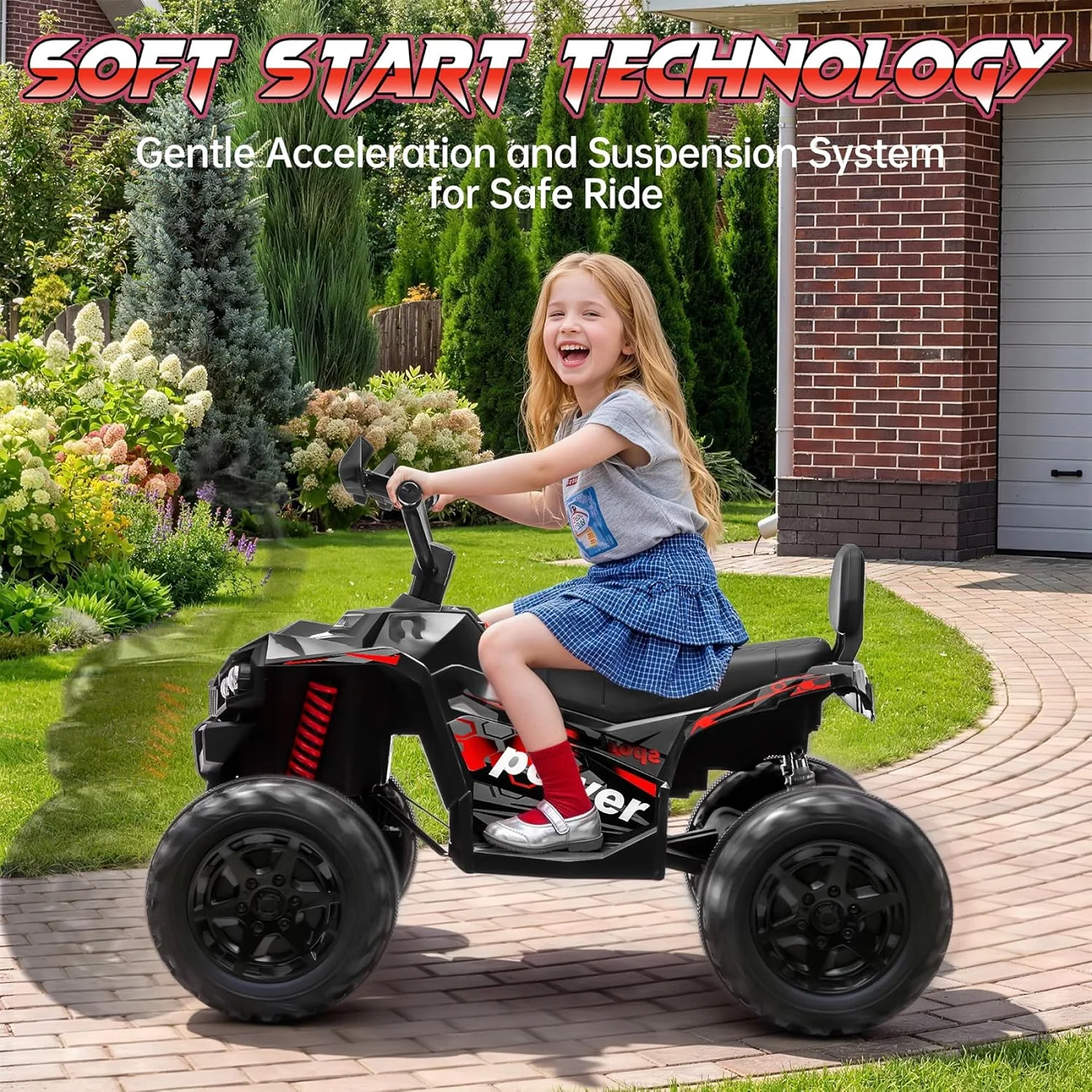 Kids 24V Ride On ATV Quad, 4WD - Kids Outdoor Electric Quad ulasan dan harga