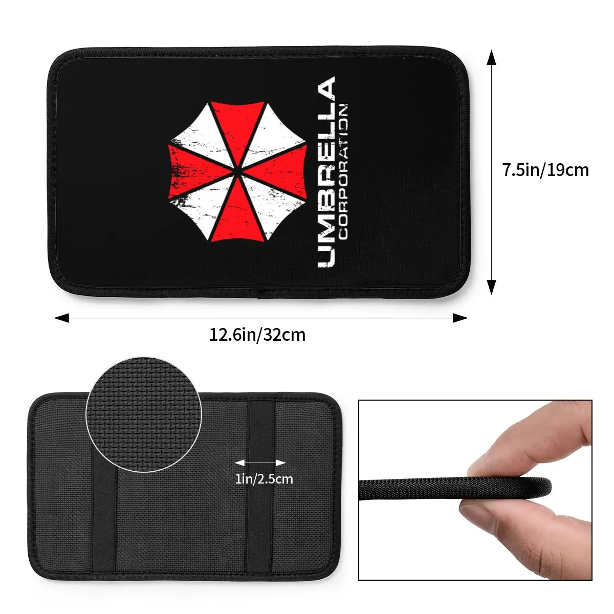 Umbrella Corporation-funda para Reposabrazos de coche, accesorio Universal de cuero para consola central, película de terror