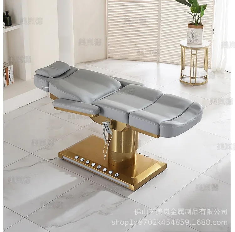 06 سرير تجميل كهربائي متعدد الوظائف، سرير تدليك خاص مطرز بالوشم لصالونات التجميل