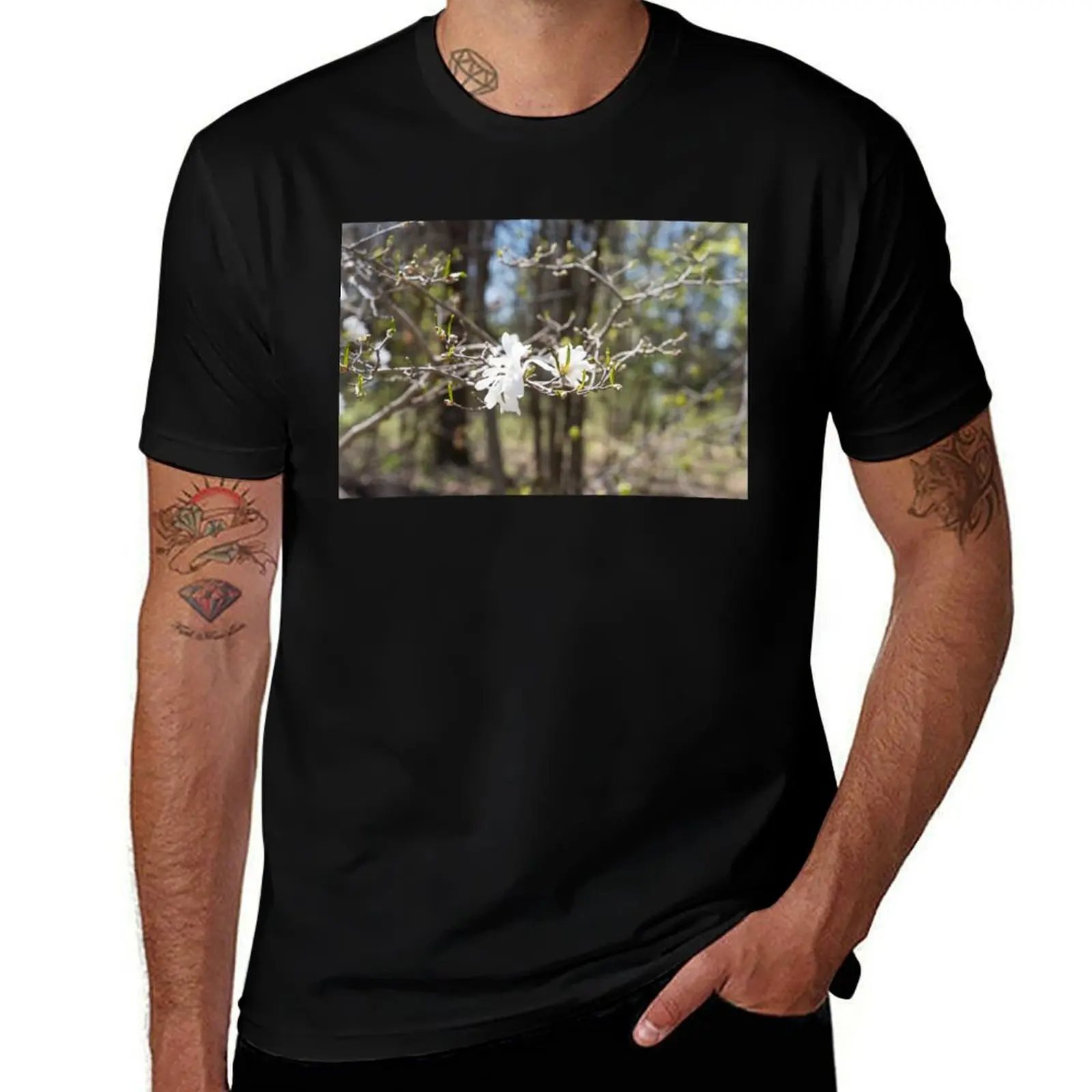 

Springtime Forest Bathing with Exquisite Wild Magnolias T-Shirt vintage oversized graphic tee blacks anime stuff men clothings