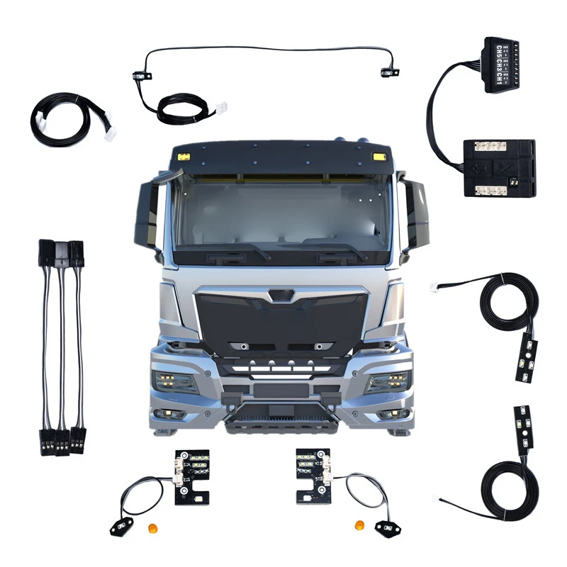 Масштаб 1:14, светодиодный 5 В, аксессуары для обновления системы переднего и заднего освещения для грузовика Tamiya RC MAN TGS