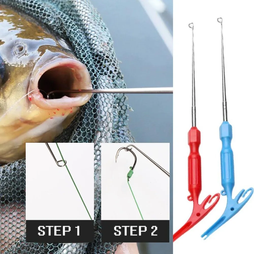 New 3 in 1 Fishing Hook Removal Fly Nail Knot Security Extractor Tackle Disgorger Steel Tying Tools Quick Knot Remover Tool