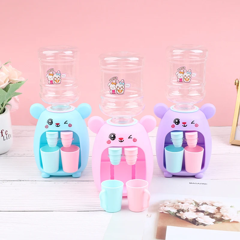 1pc 미니 워터 디스펜서 마시는 분수 어린이를위한 주방 장난감 선물 어린이 만화 물 주스 우유 마시는 분수 장난감