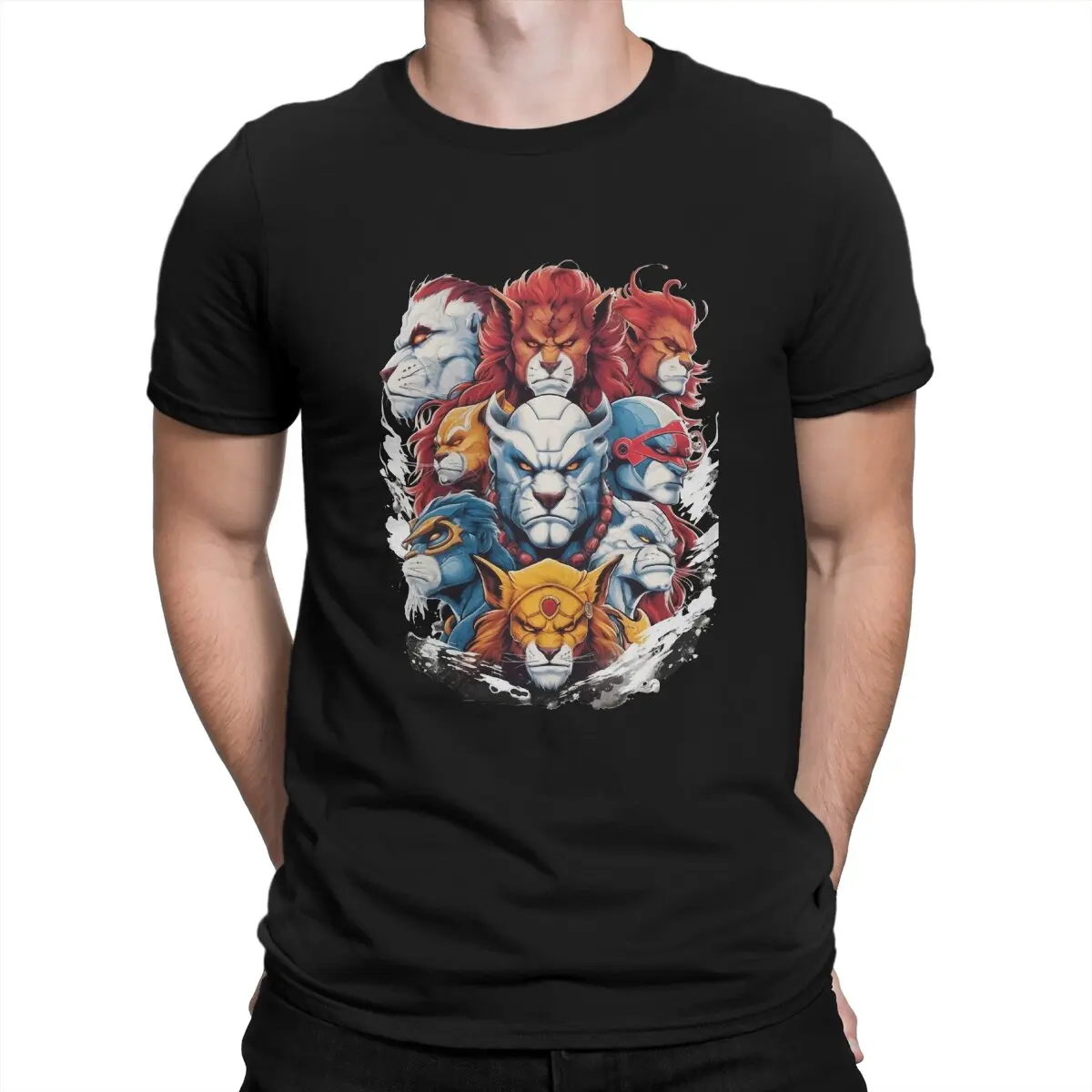 Thundercats Creative TShirt for Men Animation Of Action Science Fiction Collar Basic T Shirt Hip Hop Gift Clothes Streetwear