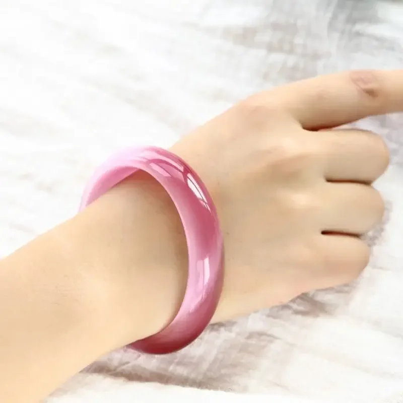 

Pink crystal opal bracelet women's hibiscus jade bracelet children's jade peach blossom