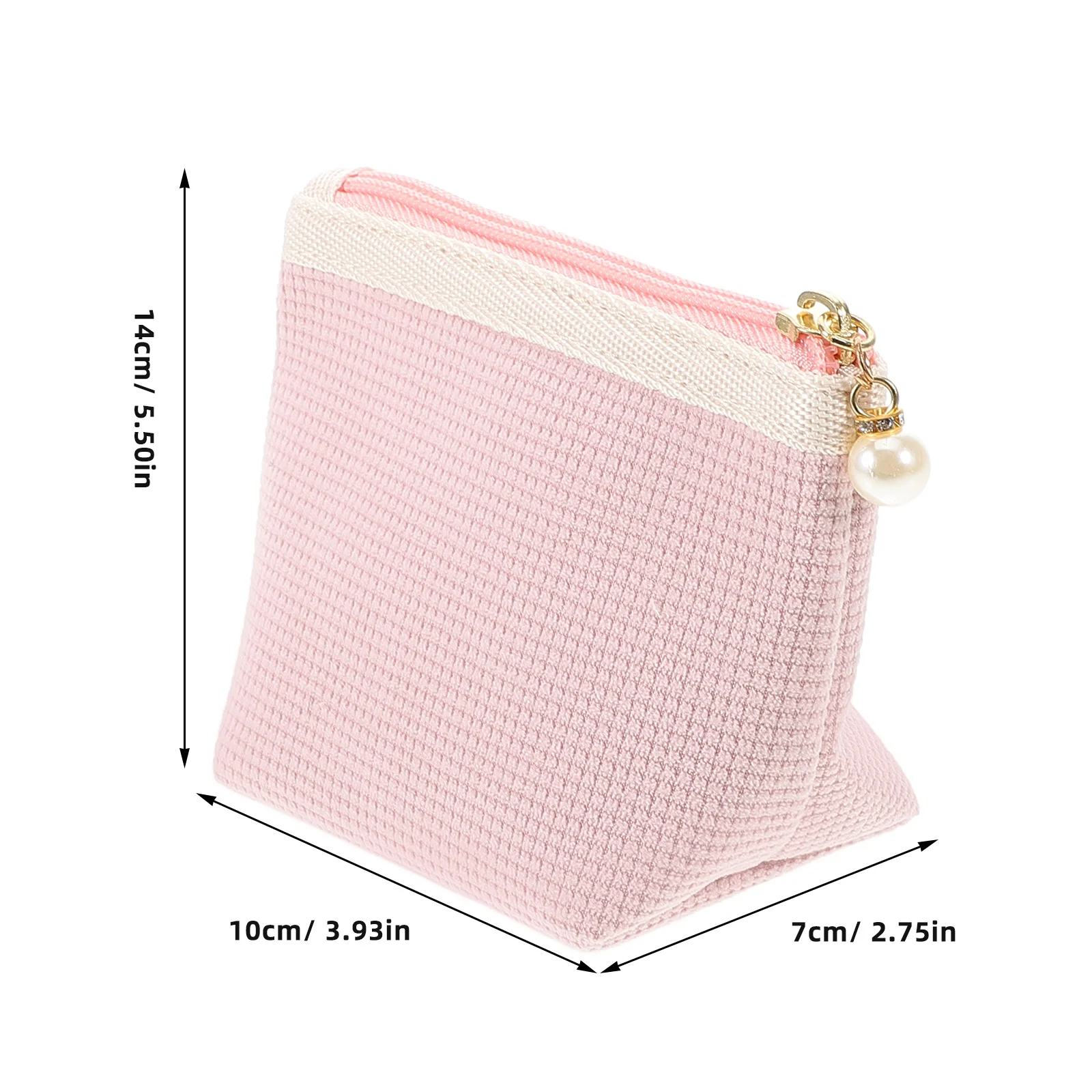 Corduroy Small Makeup Bag For Travel Portable Lipstick Organizer Bag Makeup Pouch For Women Zippered Bag Sky-blue