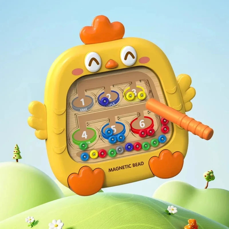 Jogos de classificação montessori, número de cor magnética, labirinto, caneta, contas móveis, habilidades motoras finas, brinquedos educativos para crianças, presente