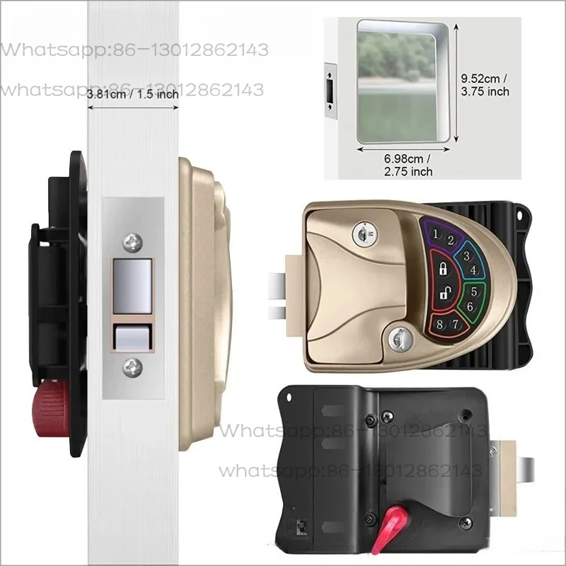 Car RV Lock Three-in-one Electronic Lock Key Password Remote Control Three Unlocking Methods