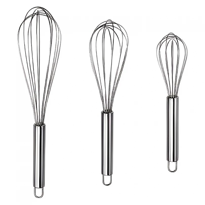 

Beat Eggs 8 / 10 / 12inch 6 Aire Stainless Steel Egg Beater Baking Utensils Egg Oil Mixing Rod Blending Whisking