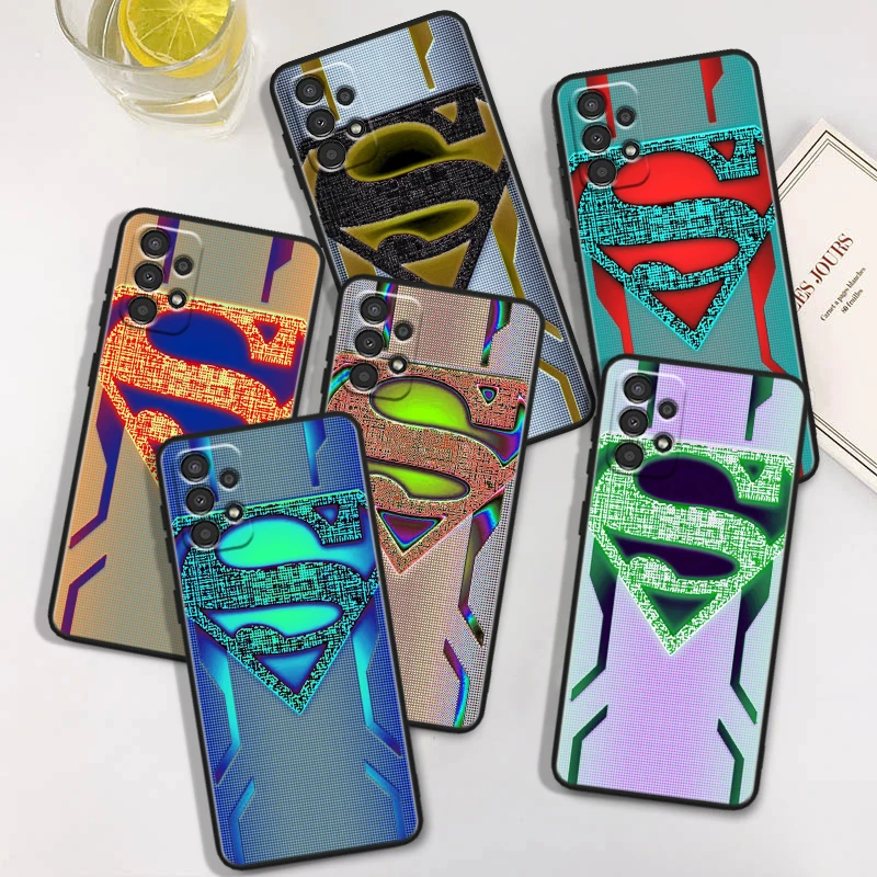 Batman Superman Cool For Samsung A73 A72 A54 A53 A52S A34 A33 A32 A24 A23 A22 A14 A13 A03S A02S Black Soft Phone Case