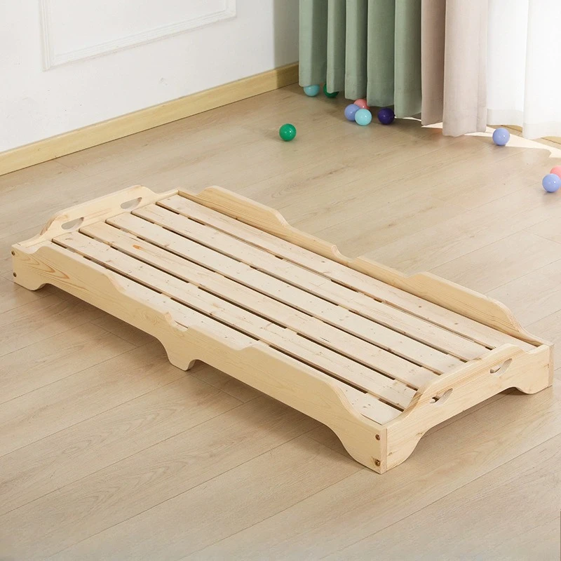 

Children's solid wood special small bed stacked wooden primary school students care class lunch break bed