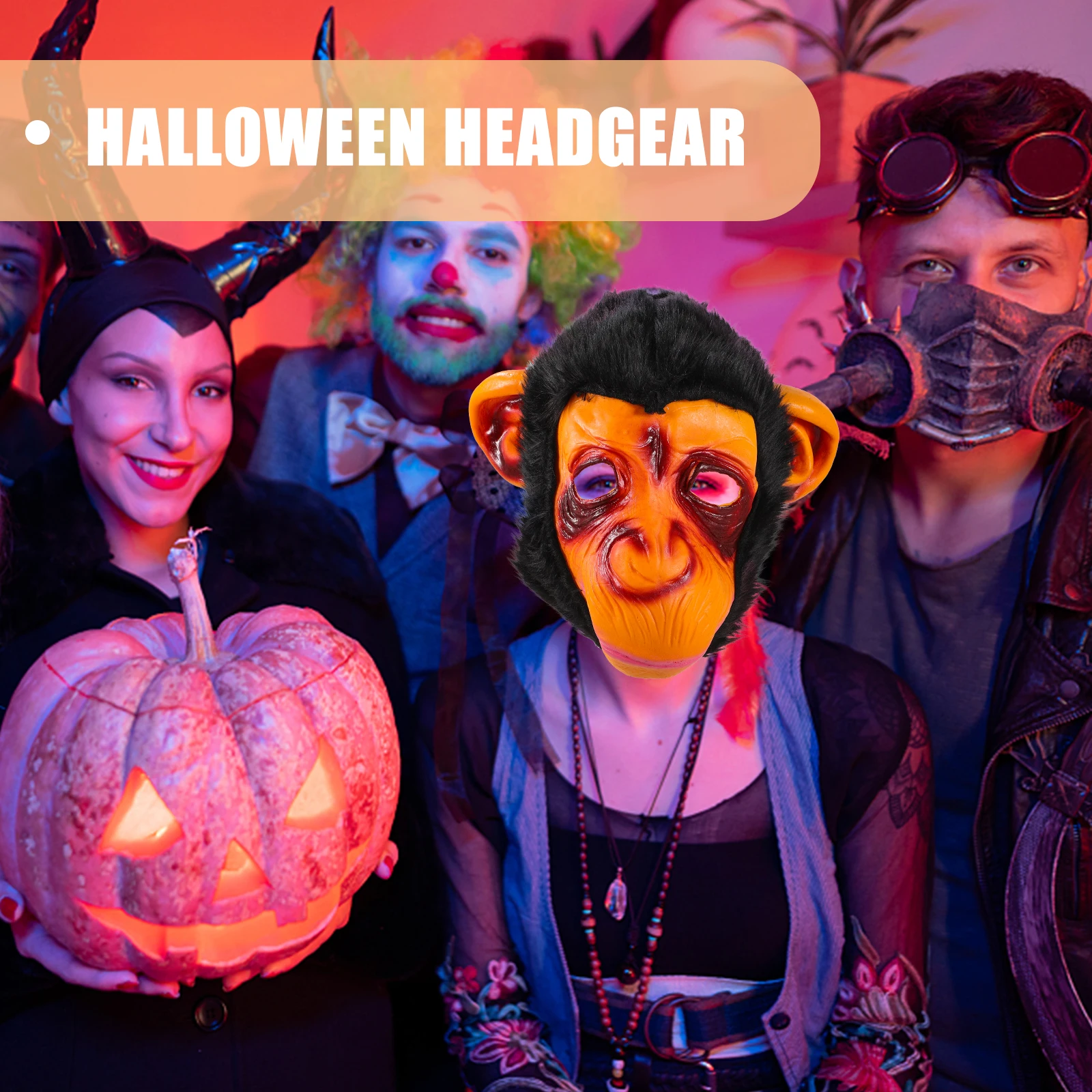 

1Pcs Halloween Monkey Headgear Durable Silicone Mask for Scary Costume Party Cosplay Carnival Cover