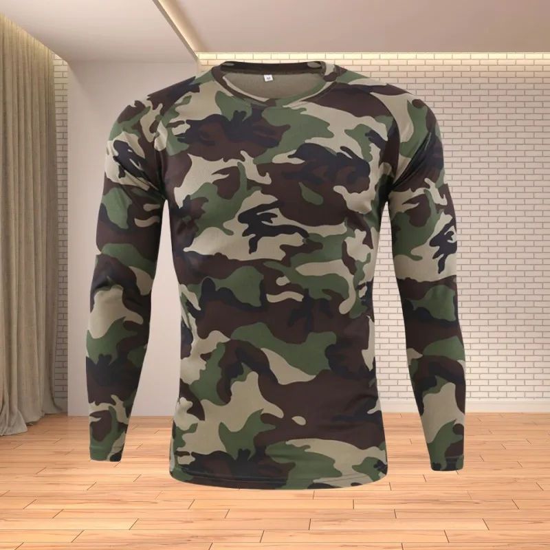 Outdoor Jungle Desert Camouflage Summer Men\'s Camouflage T-Shirt Fashion Personality Quick Dry War Quick Loose Short Sleeve Top