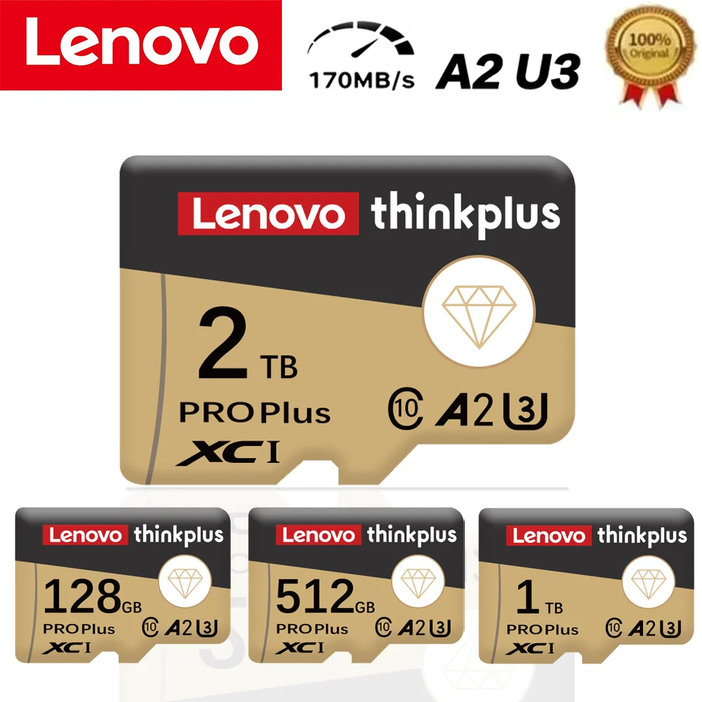 Lenovo Micro TF SD Cards 2TB 1TB  SD Memory Card Class 10 High Speed 128GB 512GB U3 4K HD TF Flash Card For Phone/Camera