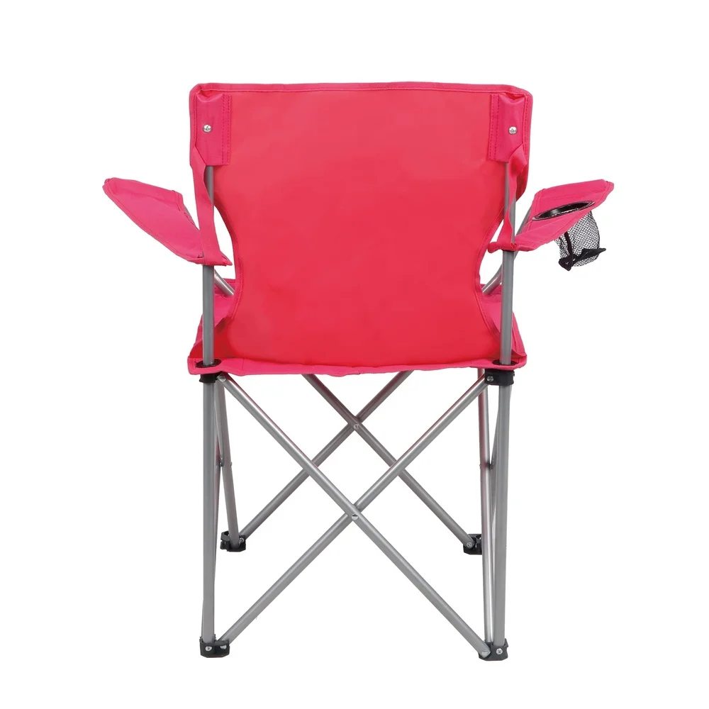 Folding Quad Camp Chair Outdoor Portable Steel Frame Mesh Cup Holder Compact Travel Chair Durable 600D Polyester Fabric image 6