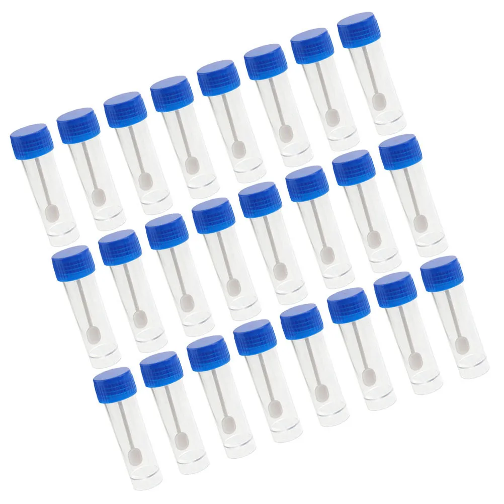 50Pcs Stool Sample Cups 25ml with Spoon Fecal Testing Containers Sampling Cups Plastic Recipients for Lab Hospital Use