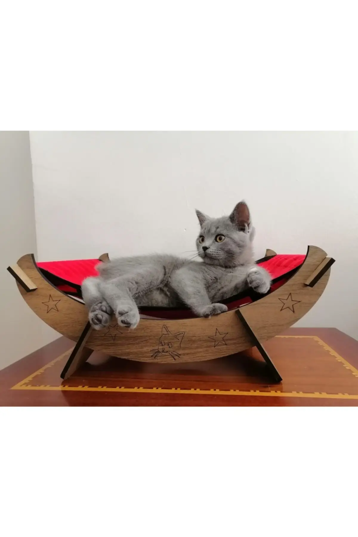 Wooden Cat Hammock Bed Cushion Cat Dog Bed Pet Bed Cushion