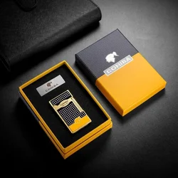 Cohiba Luxury Cigar Lighter Griding Wheel Cigarette Lighter Windproof Jet Flame Inflatable Gas Flint Lighter Smoking Accessories