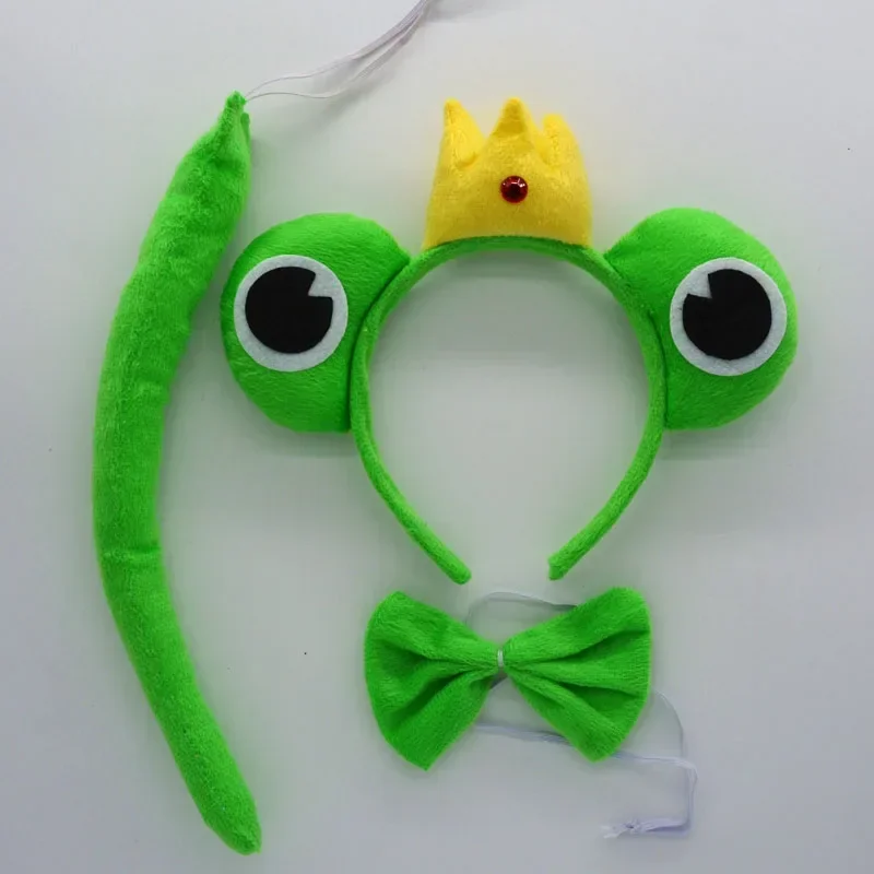 大人と子供のための豪華な漫画のヘッドバンド、緑のカエルの耳、動物の尾、誕生日パーティーのための蝶ネクタイ、ハロウィーンとクリスマスのための衣装