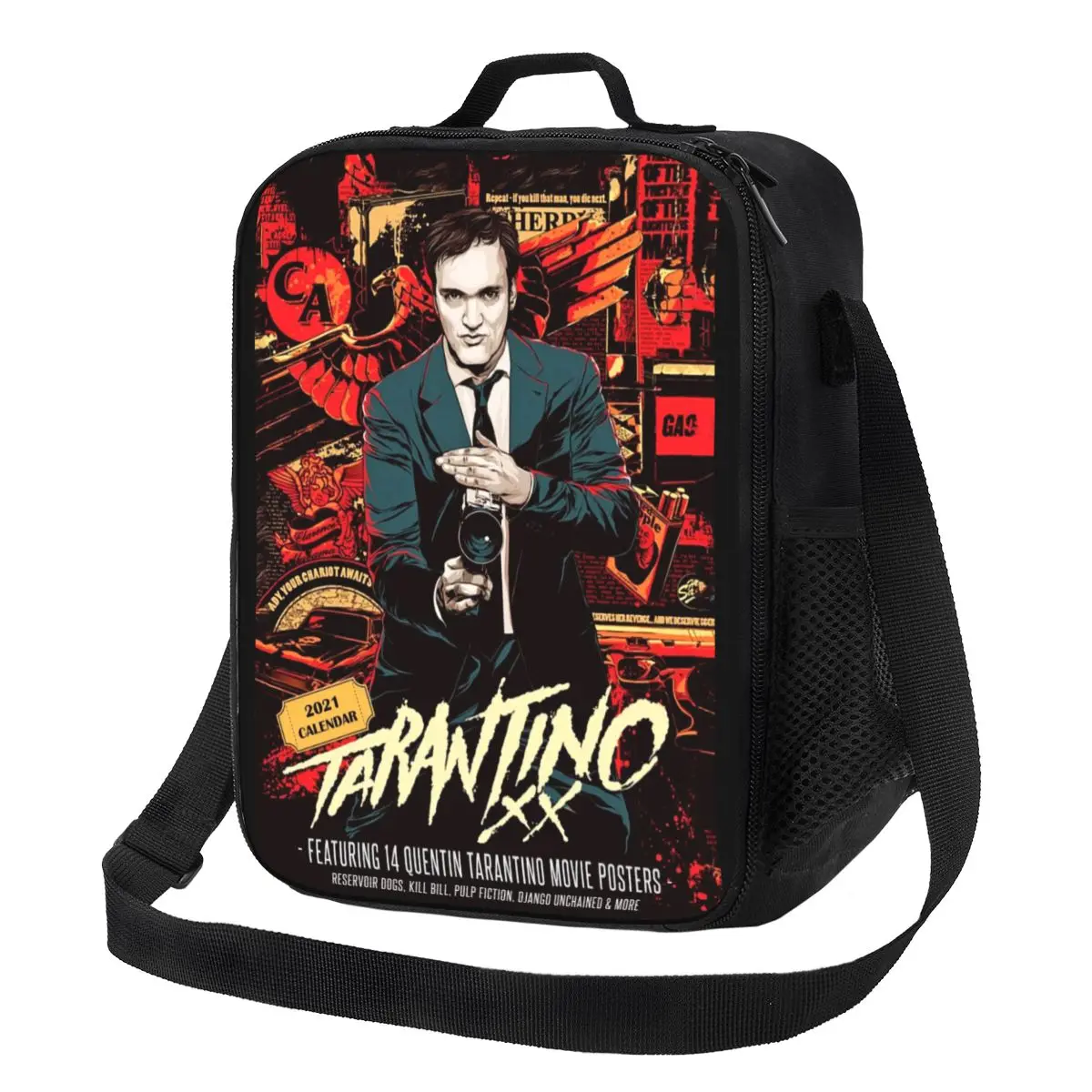 Custom Quentin Tarantino Film Thermal Insulated Lunch Bags Women Portable Lunch Container for School Storage Bento Food Box