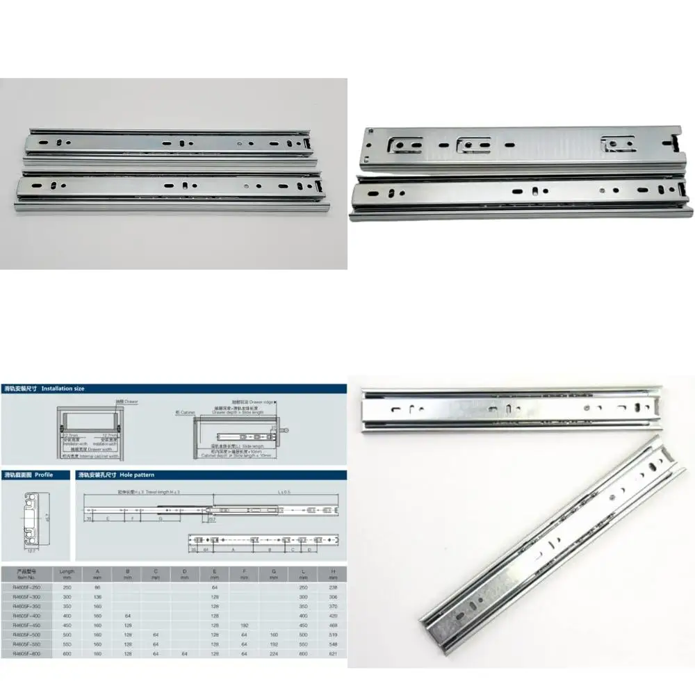 

Сверхмощные направляющие для выдвижных ящиков с шарикоподшипниками — емкость 100 фунтов, 12 цинковых отделки, 10 комплектов в комплекте, полная выдвижная функция
