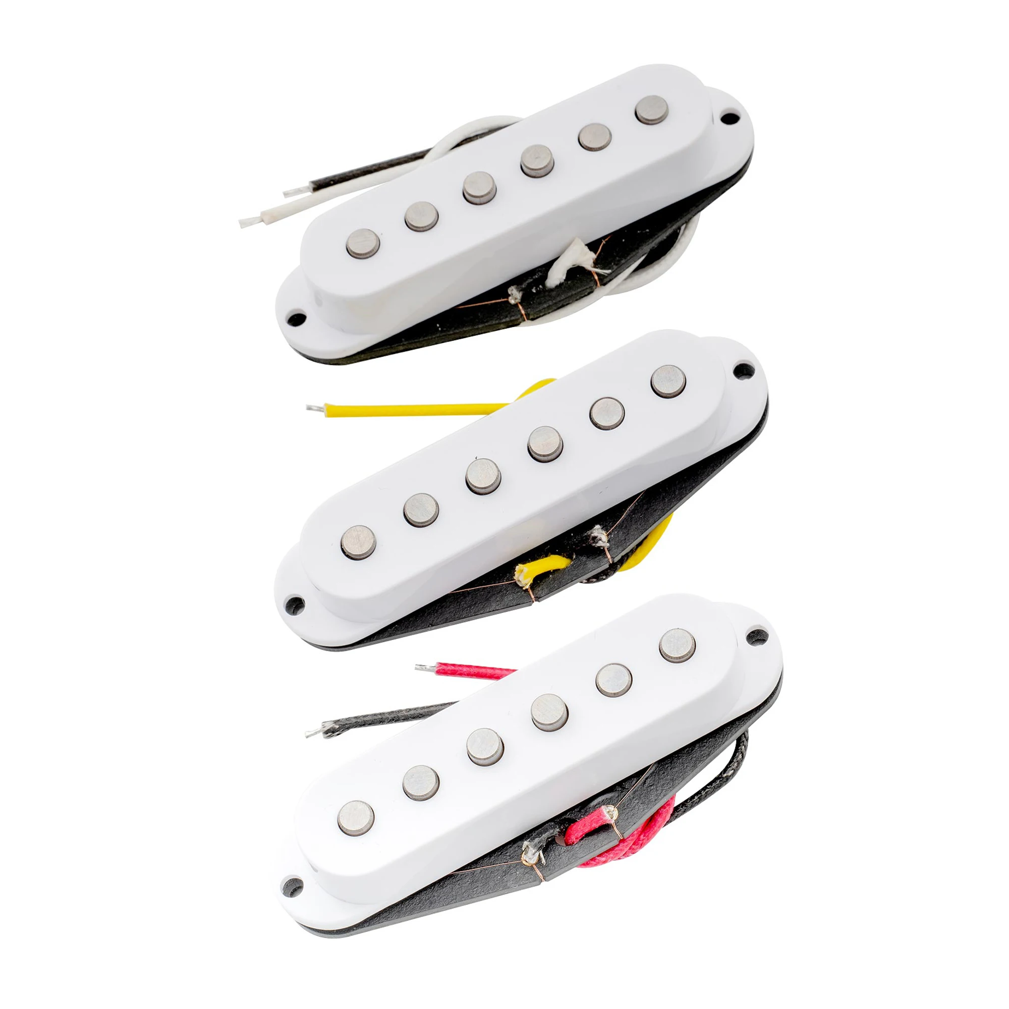 

Artec Vintage Staggered Alnico 5 Single Coil Neck Middle Bridge Pickups Set for Strat Style Electric Guitar, White