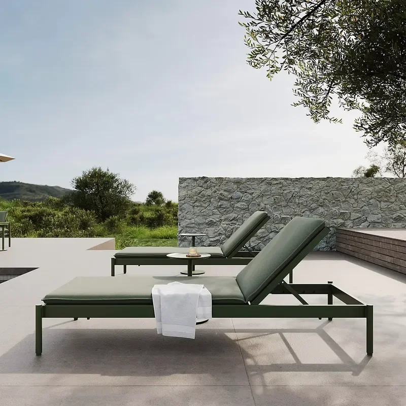 Modern Folding Sun Lounge Chair for Outdoor Garden Beach Poolside Relaxation Patio Furniture for Villa Courtyard Hotel Park