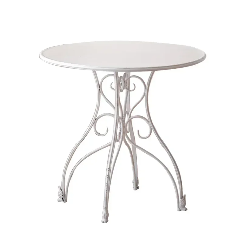 Factory Direct 2026 French romantic outdoor courtyard tables and chairs balcony wrought iron old coffee table afternoon tea crea