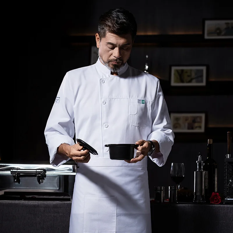 Chef vêtements de travail à manches longues automne hiver Restaurant Cuisine Cuisine occidentale Cuisine restauration cantine cuisson gâteau pain vêtements
