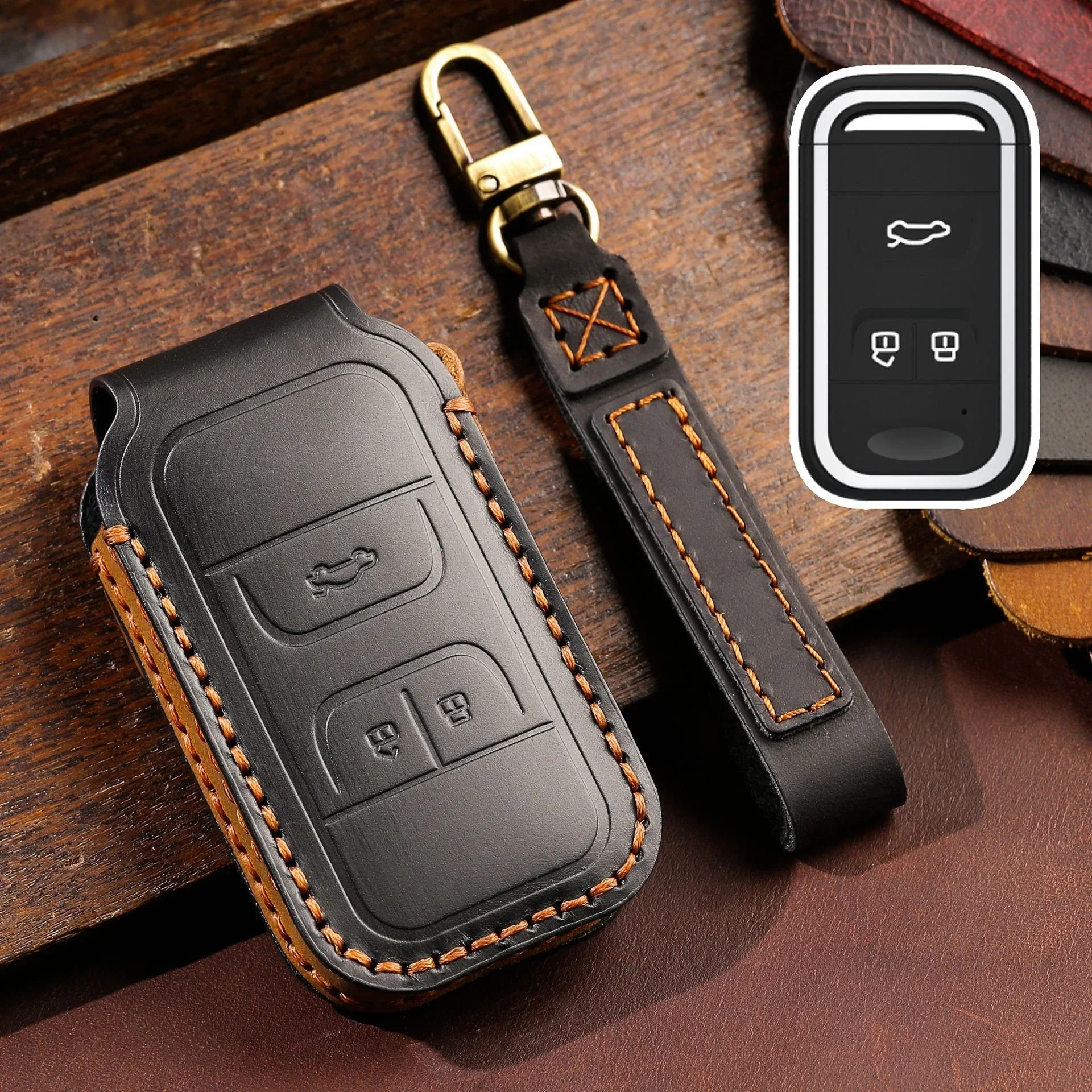 

1pc Leather Car Key Case Cover For Chery Tiggo 3 5X 4 8 Glx 7 2019 2020 Arrizo For Cheri Tiggo 8 Car Accessories