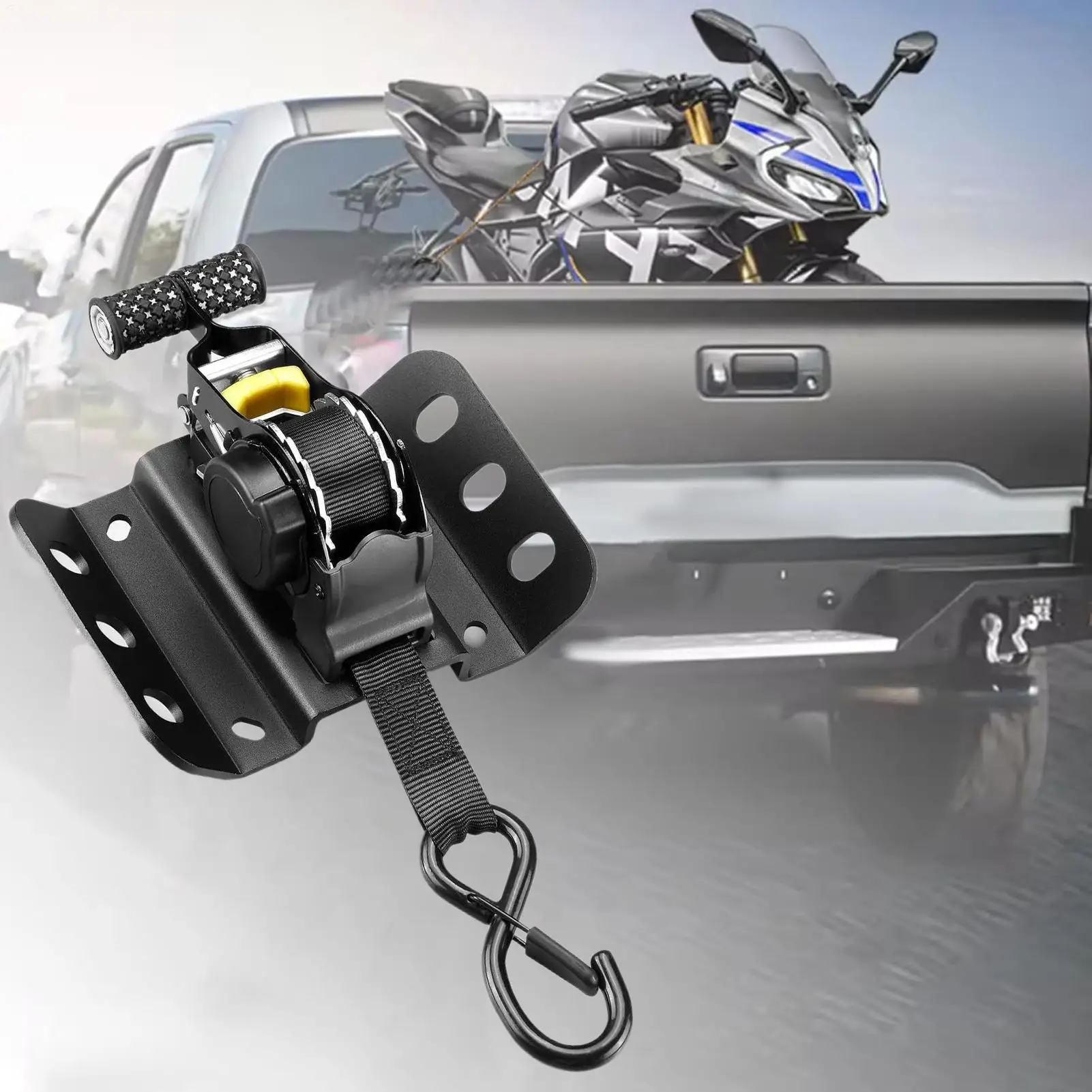 

Self Retracting Tie-Down Straps Heavy Duty Auto Retracting Ratchet Tensioner for Cargo Bike Boat Kayak Car Appliance ﻿