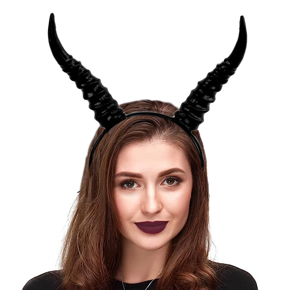 

Devil Sheep Horn Headpiece Cosplay Women Gothic Animal Antelope Headwear Halloween Carnival Party Costume Props Gifts