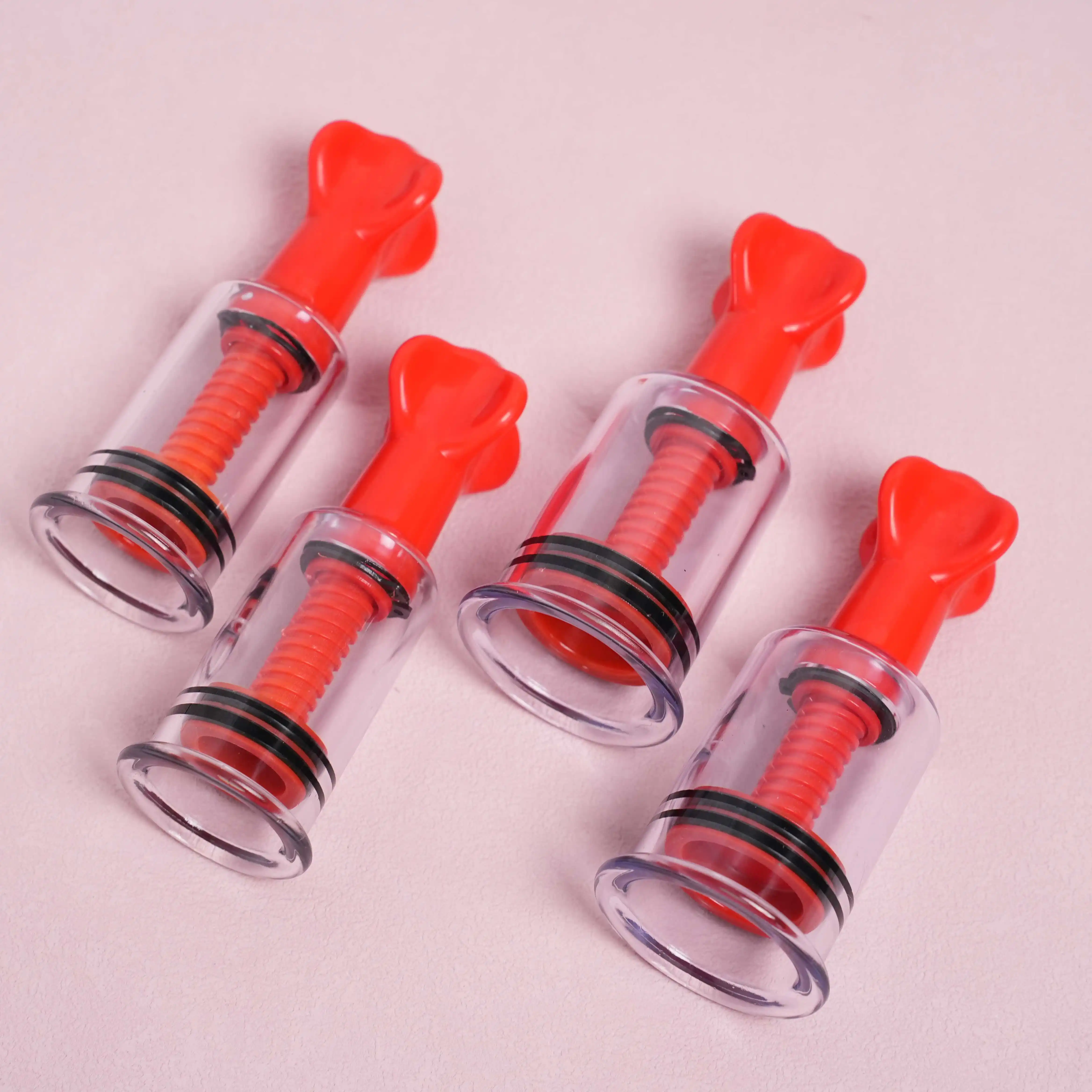 Red Nipple Breast Sucker Enhancer Screw Suction Pump BDSM Massager Cups Enlarger Suction Clitoris Clip Vacuum Stimulate Sex Toys