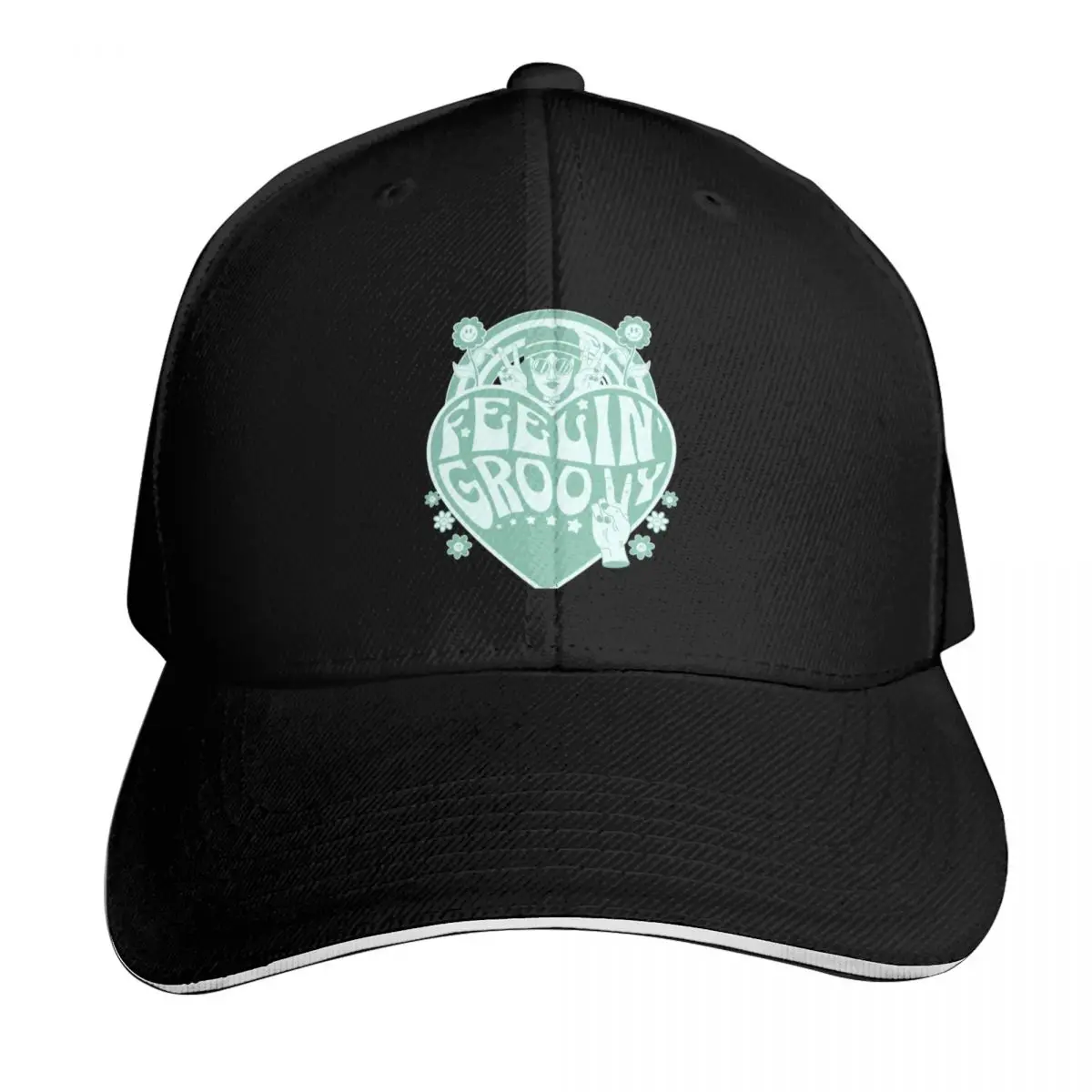Feelin' Groovy Baseball Cap Six Panel Structured Crown Sun Protection UPF 50+ Breathable Mesh Back