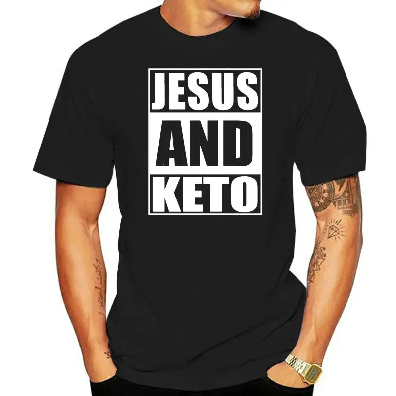 Printing Jesus Keto Diet Ketogenic Christianity Gift T-Shirt For Men Men T Shirt Tee Shirt Clothes Cotton Simple Summer Hip Hop