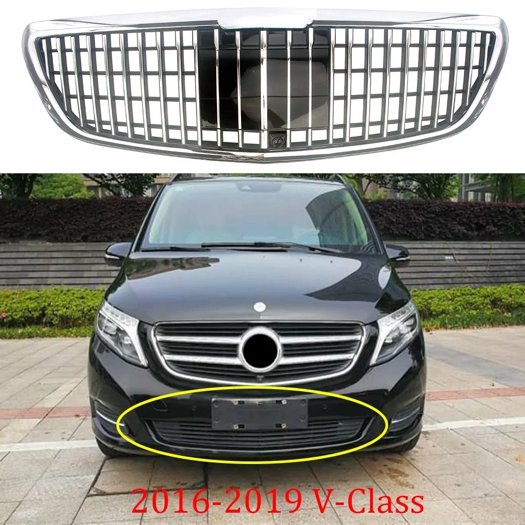 Front Racing Facelift Grille Upper Grill For Mercedez-Benz V-Class W447 V220d V250d V260L Metris/Vito 2016+ Maybach Style