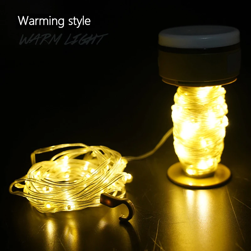 New Outdoor With Color Lighting Tent Light Portable Retractable Light String Atmosphere Light Camping Light String Rollable