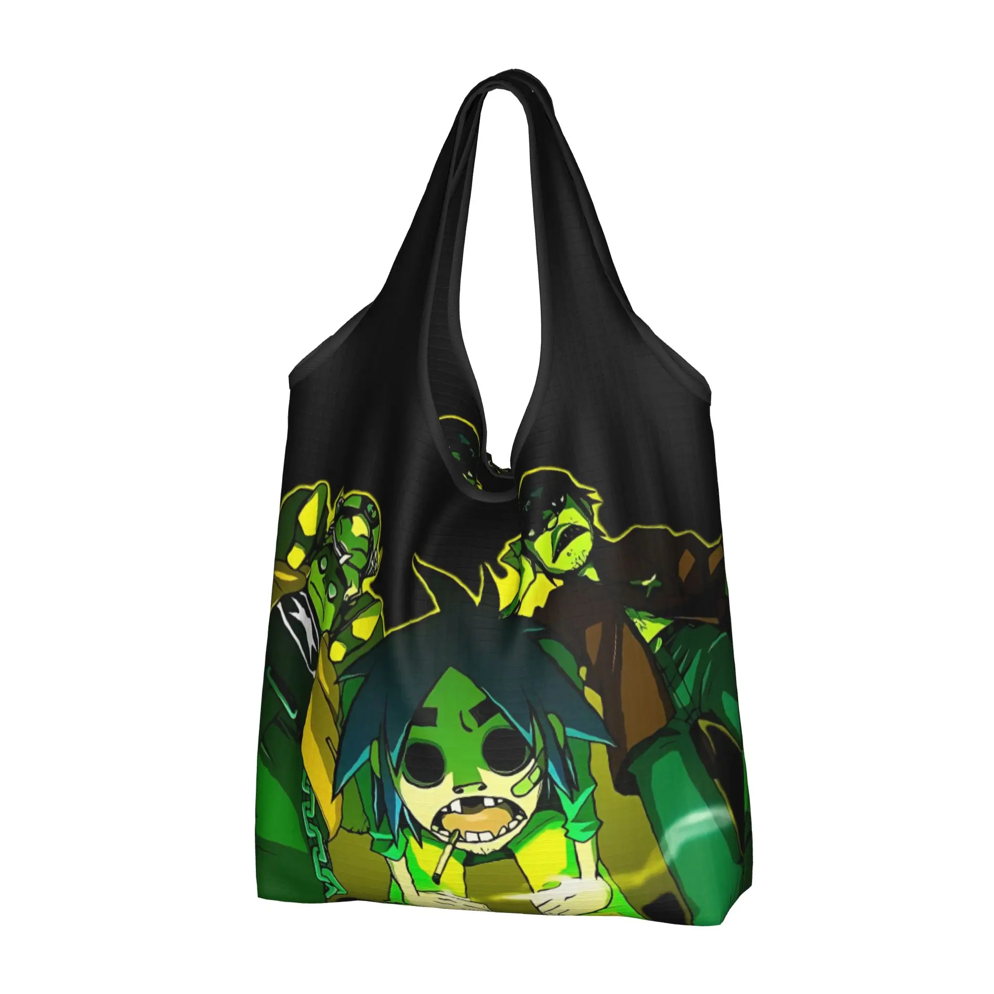 G-Gorillazes Manga Game  Groceries Shopping Bag Custom Shopper Tote Shoulder Bag Large Capacity Portable Comic Handbag