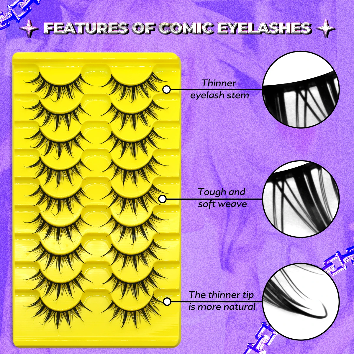 湿度NE-3Dつけまつげ,ナチュラルエクステンション,マンガまつげ,箱入り,ボリューム,5, 7, 9ペア