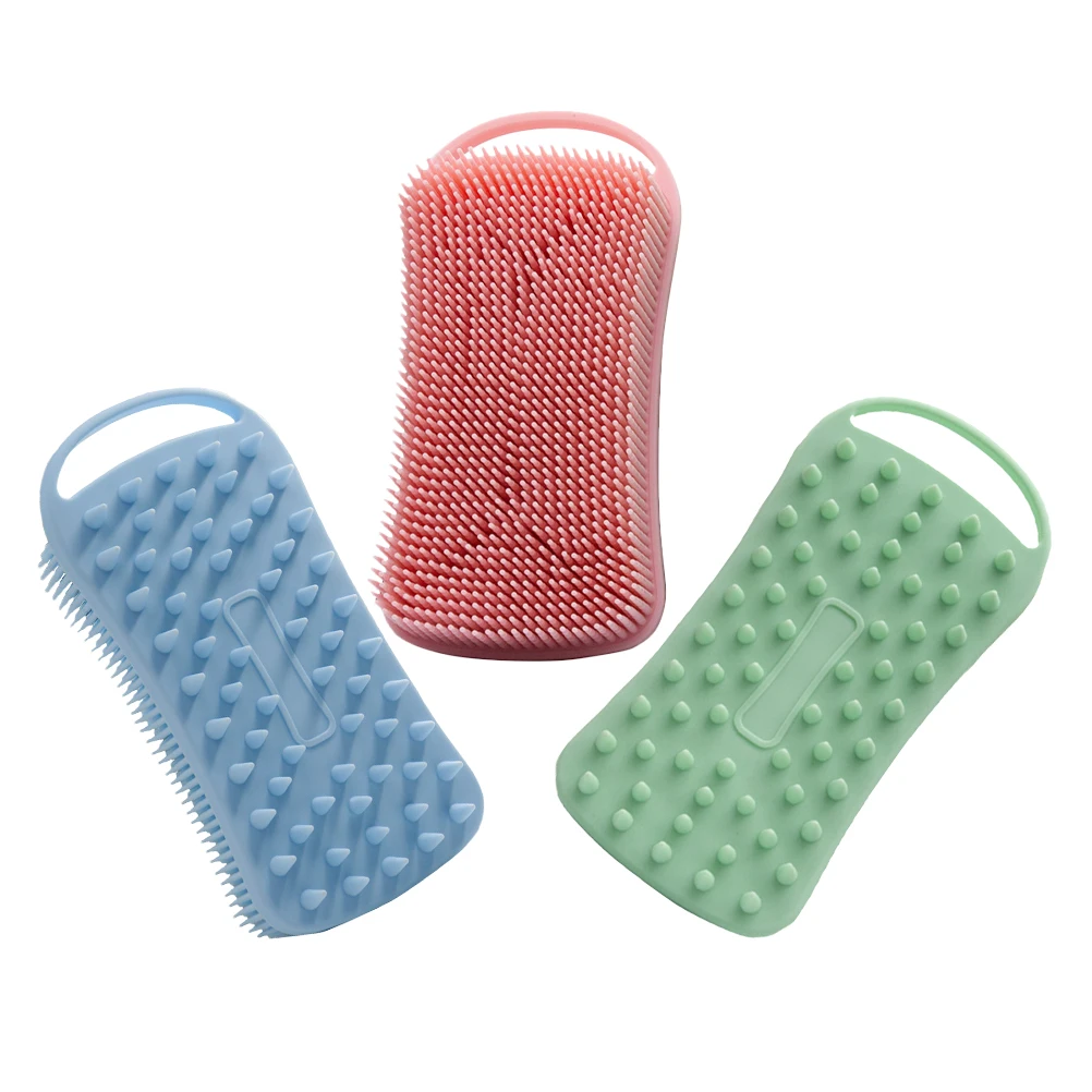 

3Pcs Silicone Square Bath Brush Soft Exfoliating Double Sided Body Scrubber for Women Shower Skin Cleansing Massage