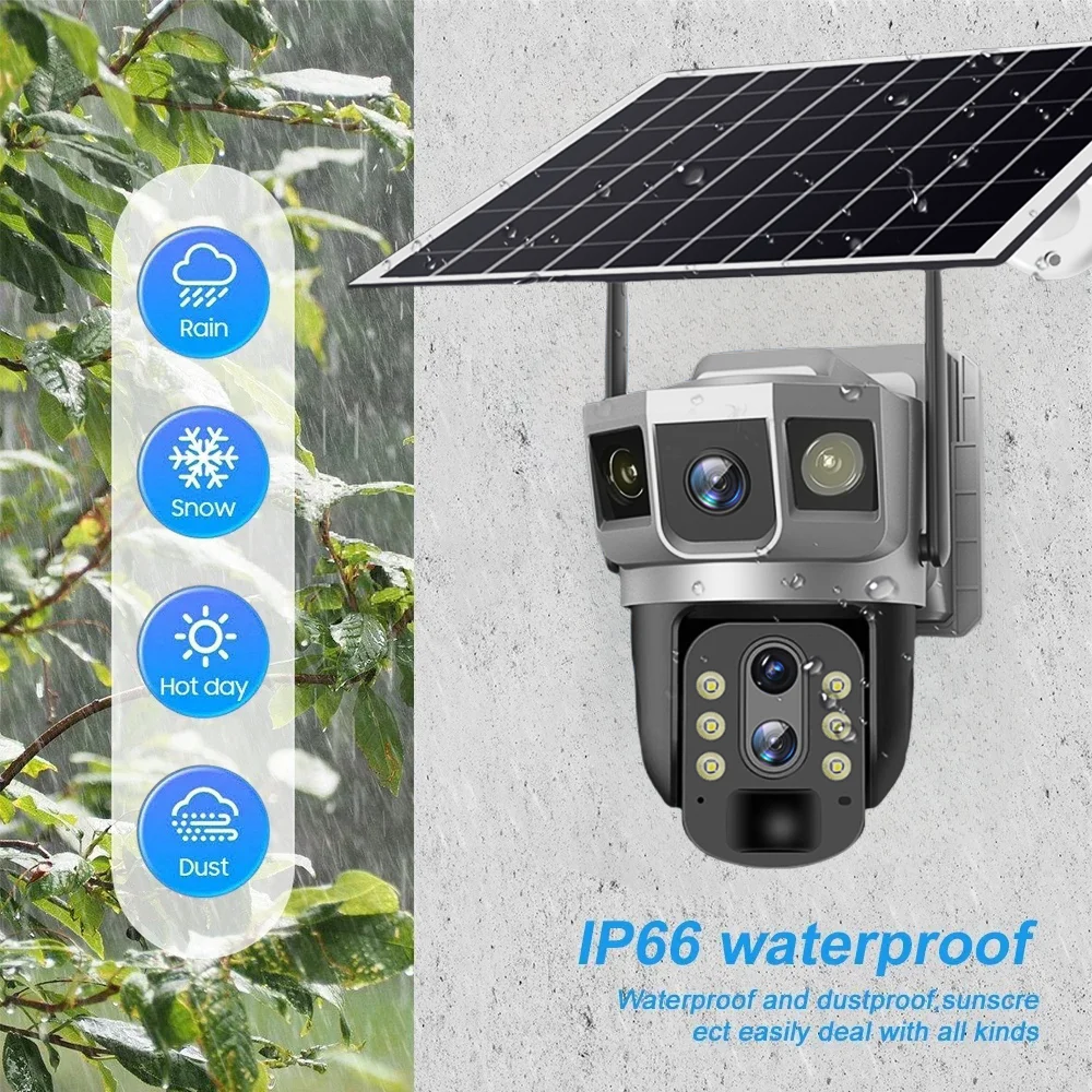 V380Pro Outdoor Solar Camera 4G SIM Card IP Camera Motion Detection Alarm Push Battery CCTV Monitor Security Protection Came image 4